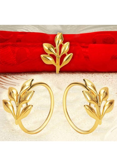 Konesam 24k Altın Renkli Metal Yapım Akşam Yemeği Servisi Masa Dekorasyonu, Dayanıklı Ve Pratik Mangal Napkin Ring