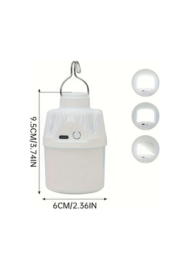 Userfriendly11 Lihangstar 4 Adet Usb Şarjlı Kamp Lambası Asma Kancalı 200 Lümen Beyaz beyaz