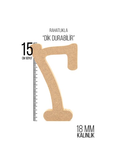 Na Neşeli Ahşap 15 Cm Ahşap Rakam, Rahatlıkla Dik Durabilir, Söz, Nişan, Kutlama, Dekor, Süs Model 15cm7mm18