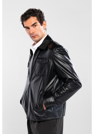 Tamer Tanca Erkek Hakiki Deri Siyah Deri Mont 415 K-2470 Erk Dr Mont Y/25 Sıyah Dr Siyah