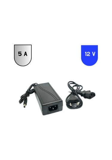 12 Volt 5 Amper 60 Watt Laptop Tipi Plastik Kasa Adaptör