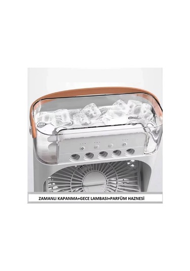 Ls18 3 Kademeli Su Spreyli Parfüm Hazneli Masaüstü Vantilatör Fan Beyaz