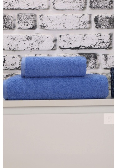 2 Parça Kadın / Erkek Banyo Duş Hamam Havlu Seti 90x150 Cm %100 Pamuklu Mavi