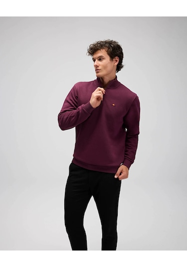 Ellesse Yarım Fermuarlı Bordo Erkek Sweatshirt Em580 Bordo Ellesse Yarım Fermuarlı Bordo Erkek Sweatshirt Em580 Bordo