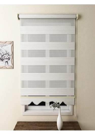 Pliseli Krem Mz481 Etekli Stor Zebra Perde 230 X 260 Krem