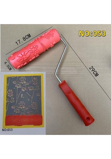 Novahub Ahşap Tahıl Boya Rulosu - Dıy Sanat Boyama Aracı - 5 Adet - Kırmızı - Duvar, Mobilya Dekorasyonu