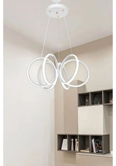 Modern Kıvrımlı Sarkıt Led Avize Beyaz Işık Oturma Odası,mutfak Beyaz