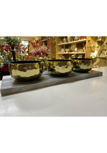 Clara Gold 3 Condıment Bowls 41x14x9 Cm