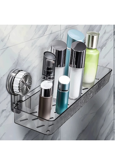 Willowhaven Gri Askılı Çok Katlı Banyo Rafı, Delme Gerekmez, Su Geçirmez Saklama Ünitesi Gri