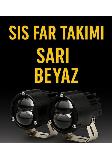 Laser Sarı Beyaz Çift Renk 100 W Motosiklet Sis Far Takımı
