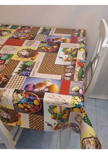 Yeni Yıl Desenli Elyaflı Pvc Masa Örtüsü Silinebilir Ve Su Geçirmez Muşamba Dkrm28b Çok Renkli