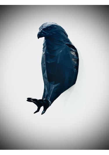 Kartal 3d Baskı Ile Üretilmiş Dekoratif Gece Lambası/aplik Siyah