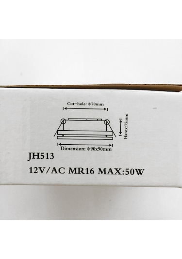 Jüpiter Jh 513 Dekoratif Camlı Sıva Altı Gömme Kare Spot-Mat Krom