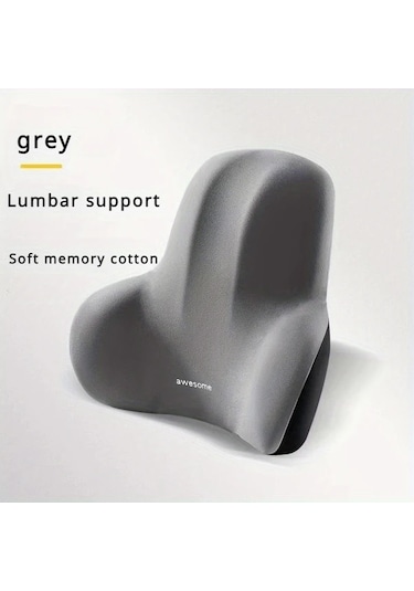 Fochsia Hafızalı Ofis Kolçak Yastığı - Duruş Düzeltici Gri Bel Desteği Yıkanabilir Gri Bel Desteği