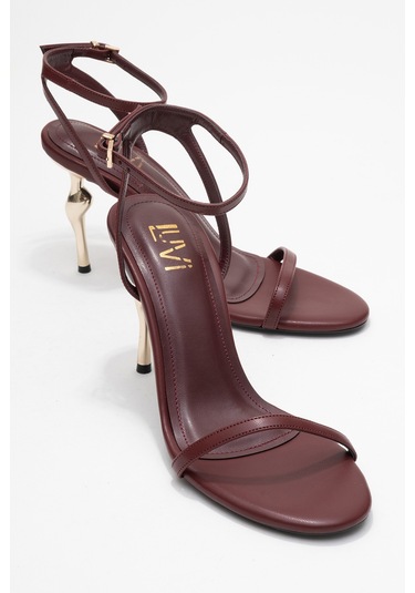 Jasmin Bordo Cilt Tek Bantlı Kadın Topuklu Ayakkabı Bordo