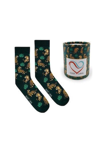 Gost Liria Tiger Socks Desenli Unisex Soket Çorap Yeşil