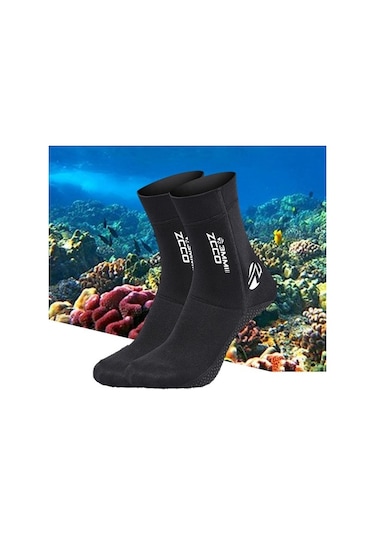 Agoodshop Neopren Wetsuit Çoraplar Plaj Su Sıcak Kum Koruma Çorapları Siyah Xl Için