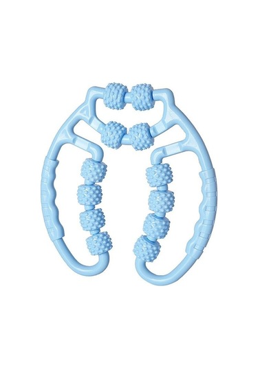 Mavi 12 Tekerlek Halka Kelepçe Bacak Çalıştırıcı Bacak Kas Spor Bel Güzellik Bacak Cihazı Yoga Masaj Silindiri Eğitmen Kas Gevşeme Rulo Mavi