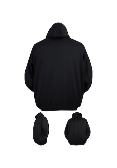 Erkek Büyük Beden 105 - 185 Kilo Arası İçin Uygun Kapüşonlu 3 İplik Şardonlu Kışlık Kalın Sweat Mont Siyah Erkek Büyük Beden 105 - 185 Kilo Arası İçin Uygun Kapüşonlu 3 İplik Şardonlu Kışlık Kalın Sweat Mont Siyah