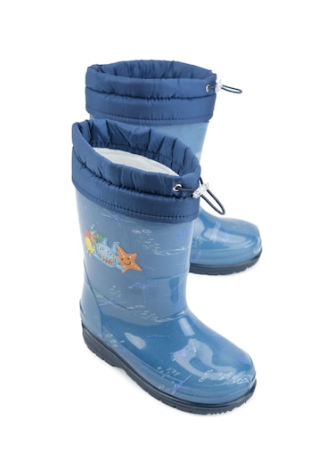 Gezer 00674 Erkek Çocuk Termal Astarlı Su Yağmur Geçirmez Çizme Lacivert