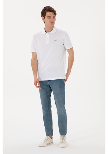 U.S. Polo Assn. Erkek Regular Fit Polo Yaka Beyaz Basic Tişört 50306007-VR013 U.S. Polo Assn. Erkek Regular Fit Polo Yaka Beyaz Basic Tişört 50306007-VR013