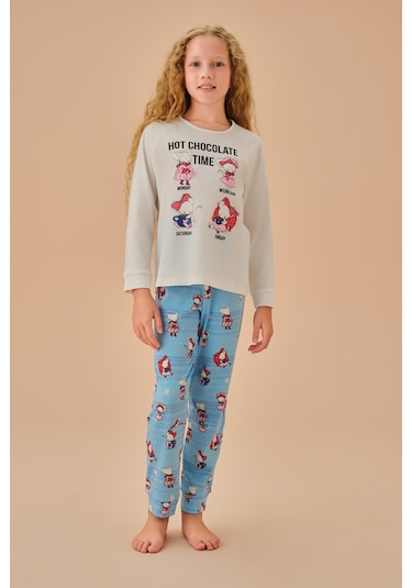 Suwen Lulusu Çocuk Pijama Takımı Shc25218660a956 Mavi