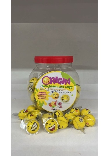 Origin Dolgulu Yumuşak Şeker Gülenyüz Emojili 60 Adet