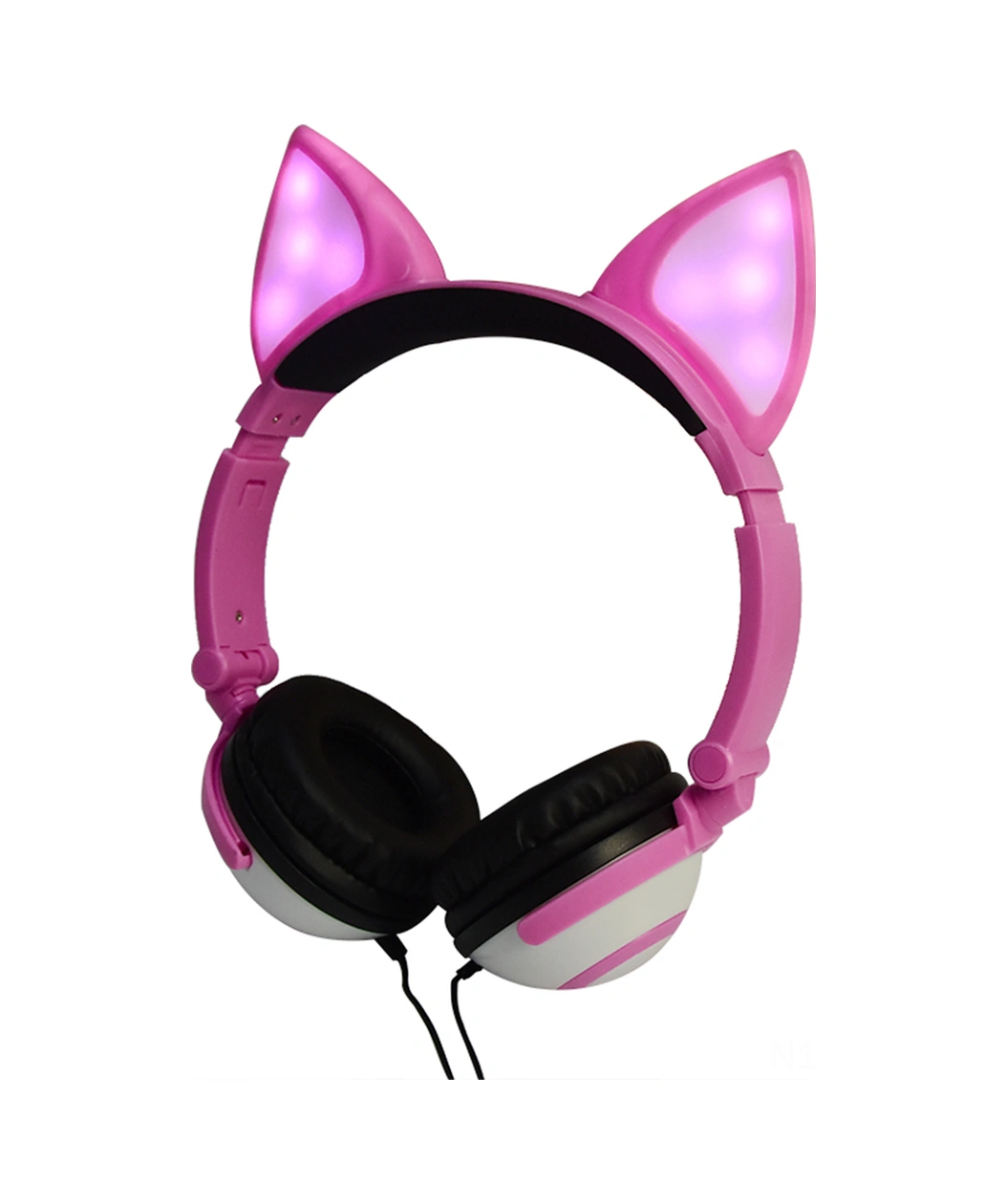 Moveevo Lx-x109 Pembe Tilki Kulaklı Kablolu Kulaklık, Işıklı Fonksiyon, 3.5mm Bağlantı, Ayarlanabilir Ve Katlanabilir, Cep Telefonu, Tablet, Bilgisayar Uyumlu Diğer