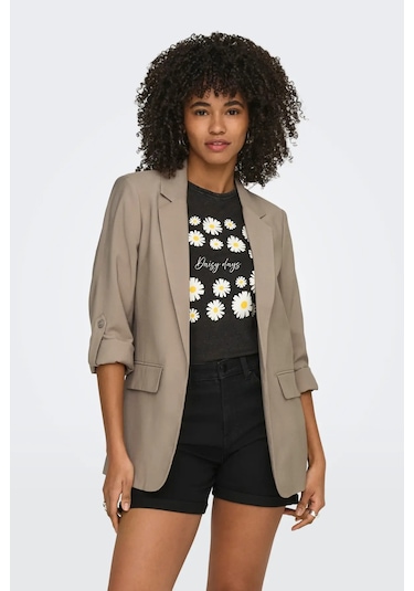 Only Kadın Onlarıs Rahat Kalıp Kolu Katlanabilir Blazer Ceket 15310839 Vizon