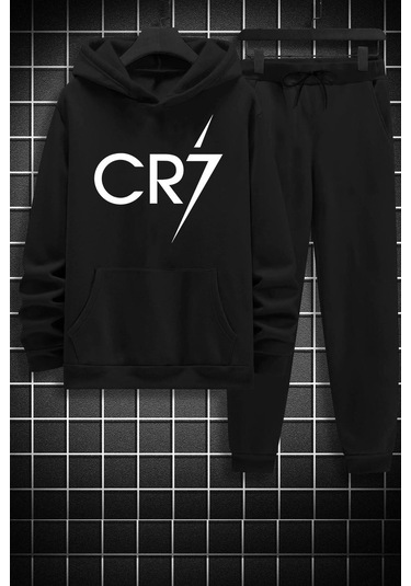 Unisex Cr7 Eşofman Takımı Siyah