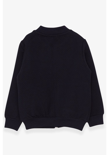 Erkek Çocuk Hırka Basic Cepli Armalı Lacivert (2-6 Yaş)