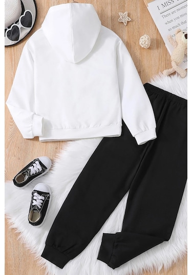 Çocuk Nice Baskılı Eşofman Takımı Beyaz