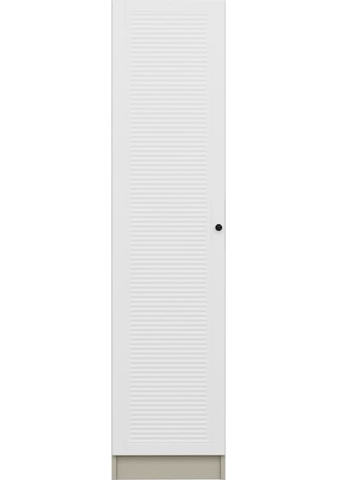 Minar Kale 1 Kapaklı Dolap Mebran Panjur 190cm - Kumtaşı/beyaz - Askılıklı Çok Renkli