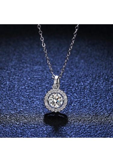 Tancise S925 Ayar Gümüş Mozanit Lüks Kişilik Kolye Kolye Kadın Klasik Gelgit Kolye Kolye Parti Hediye Gümüş