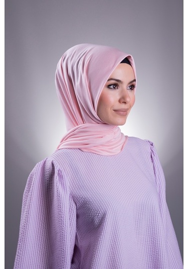 Pudra Düz Klasik Şal Viskon Kumaş Likralı Penye 202101_06 Pudra