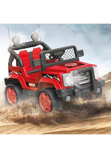 Dolu Hunter 8081 12V Mp3 Usb Sd Kart Uzaktan Kumandalı Akülü Jeep Kırmızı