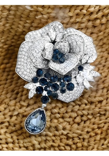 Bijoubijou Brosh Çiçek Gül 431720937 Gri