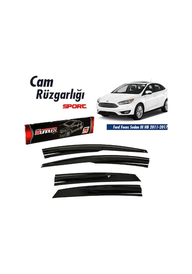 Sunplex Ford Focus 3 Hb-Sedan 2011-2017 Spor Cam Rüzgarlığı 4 Prç