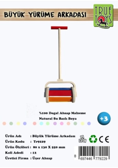 Ahşap Büyük Boy Yürüme Arkadaşı Çıngırak, Yürüme Arkadaşı