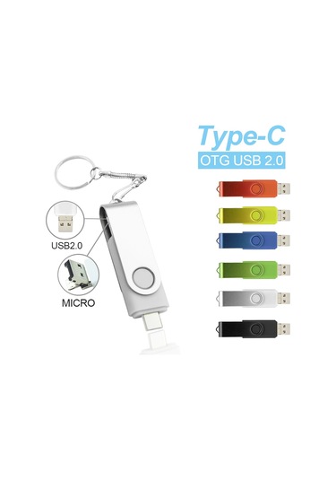 3 In 1 Otg Metal Usb Flash Sürücü Pendrive Usb Sopa Tipi C/mikro Usb Kalem Sliver 128gb Diğer