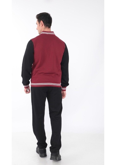 Erkek Kolej Ceket 3 Iplik Içi Fileli Kolej Ceket Bordo Siyah