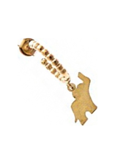 Masaliko 925 Ayar Fil Gümüş Küpe, Altın Kaplama, Günlük Kulanım Altın