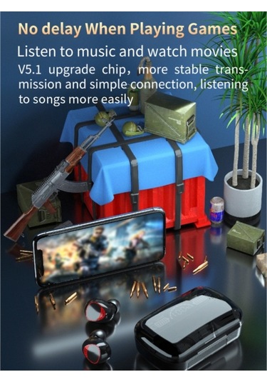 Primepickings Tws Kablosuz Bt5.1 Çift Kulaklık 2000mah Şarj Kutusu Taşınabilir Spor Led Ekran Gürültü Azaltma Ios Android Uyumlu