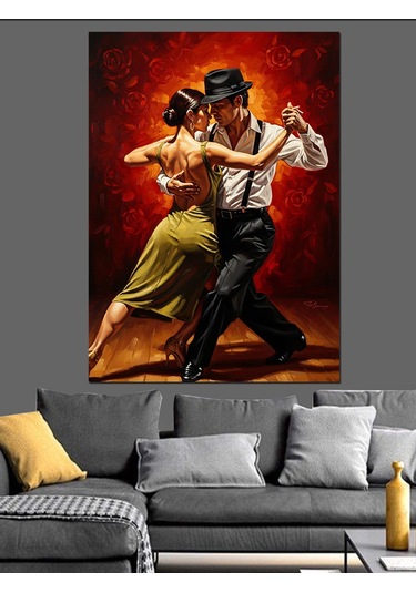 Aşkın Dansı Tango Portresi Dekoratif Kanvas - Mdf Ahşap Tablo
