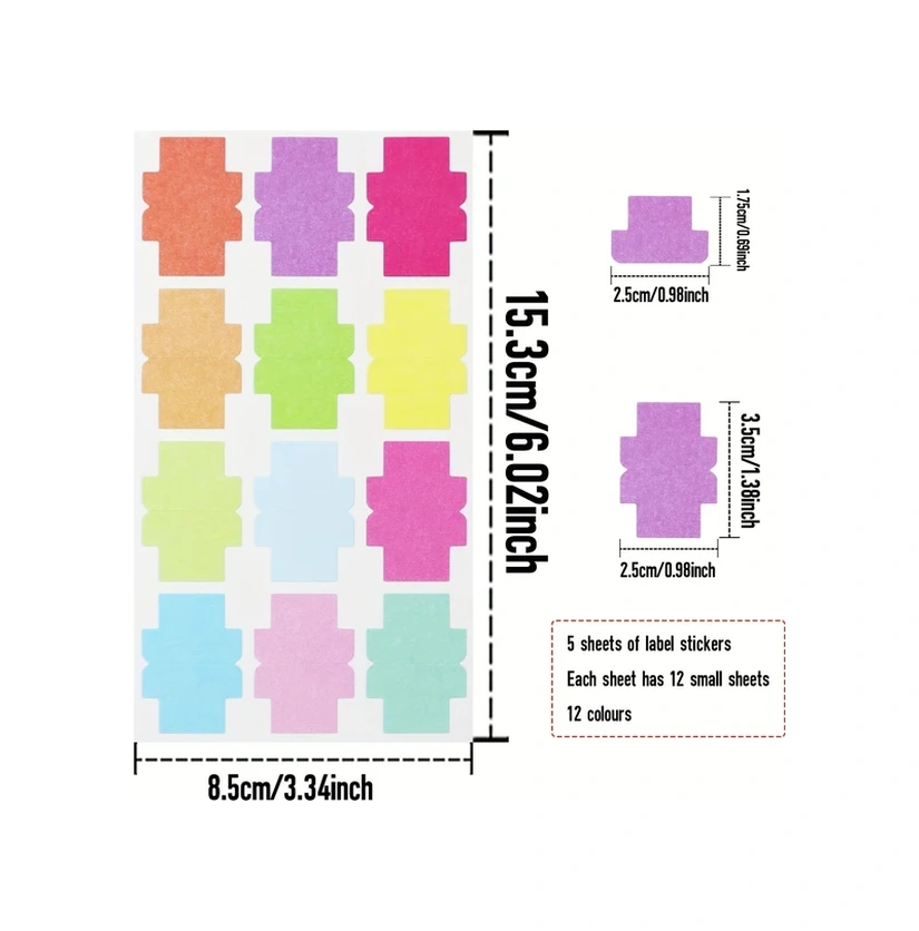 Wangxi 5 Renkli Yapışkanlı İndeks Etiketleri 60lı Set Kitap Notları Sayfa İşaretleme Ve Planlama Çıkartmaları