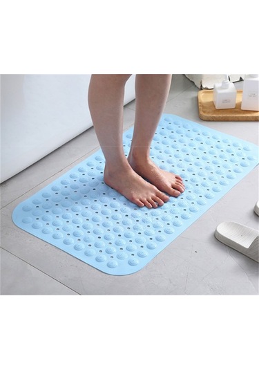 Teltree Mavi Pvc Banyo Yokuş Tepki Matı - Suction Cuplu, Dürtüsel Ayak Taşı Masajlı, Hotel/havuz/kabin Kullanıma Uygun 46x46cm Diğer