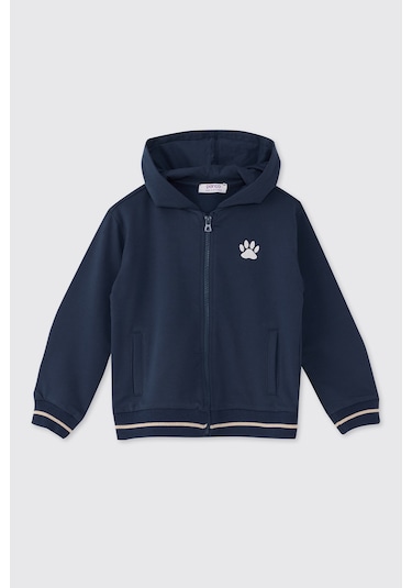 Panço Erkek Çocuk Fermuarlı Sweatshirt Haki Lacivert