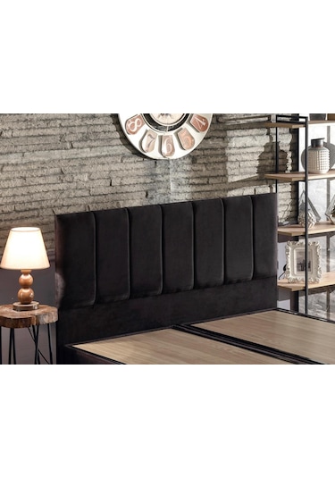 Nironyatak Piano Lite Çift Kişilik Yatak Başlığı - 160 Cm Siyah Kumaş Başlık