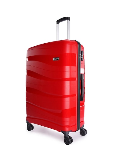 Wexta Wx-pp10 Dalgalı Kırmızı Kabin Boy Polipropılen Valiz Kırmızı
