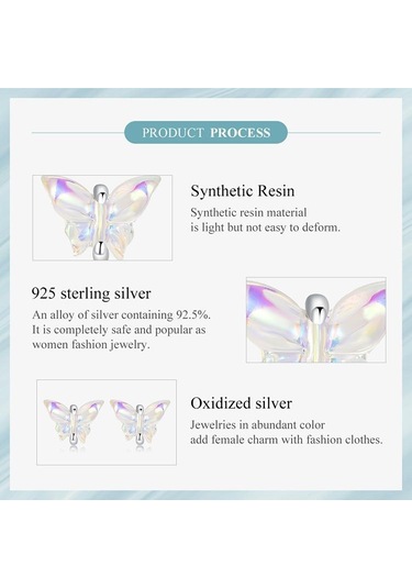 Wostu Otantik 925 Ayar Gümüş Narin Renkli Ilmek Reçine Küpe Kadınlar Takı Hediye İçin